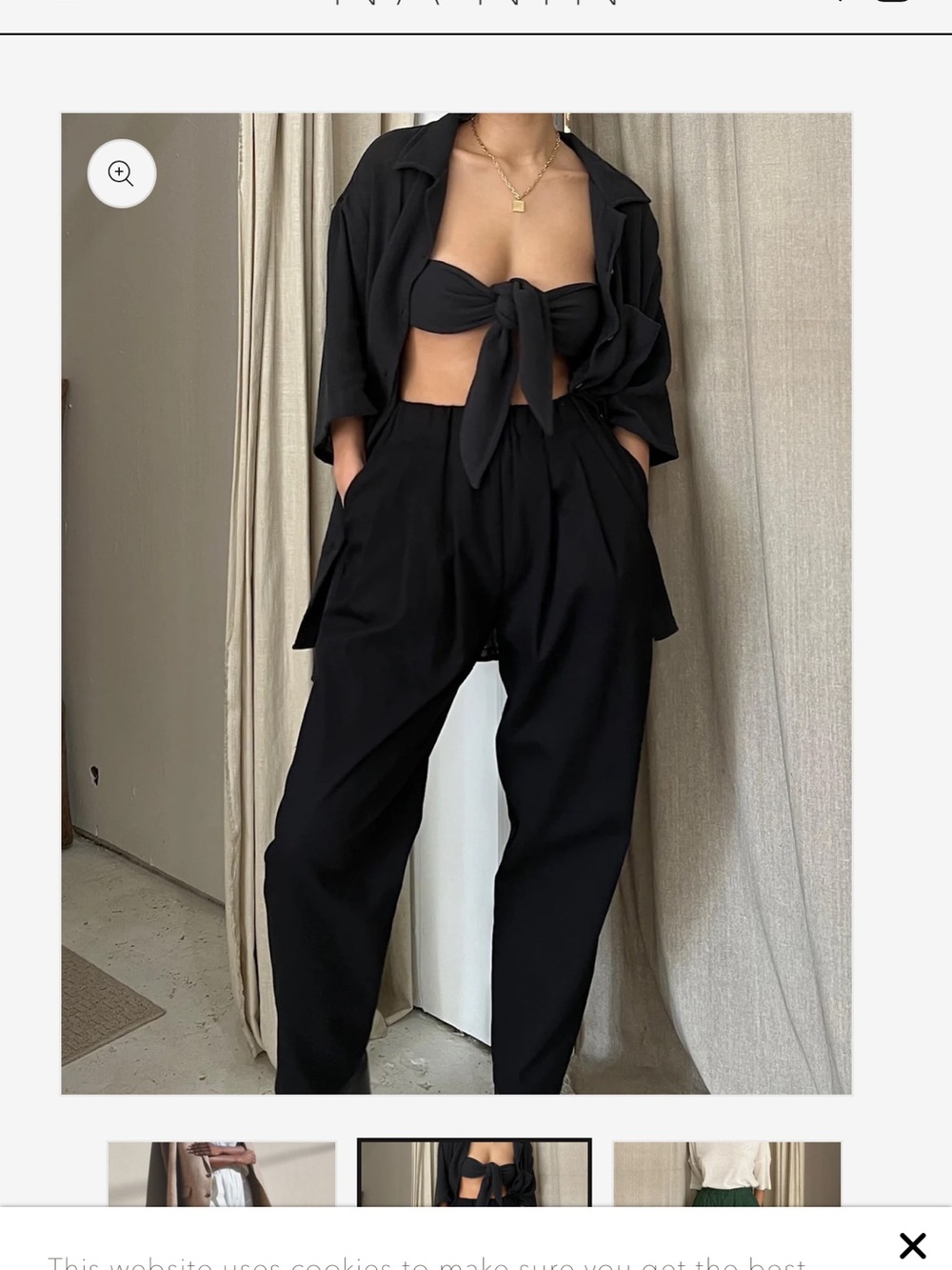 Na Nin Retired Lena Black High-Waist Pleated Trousers